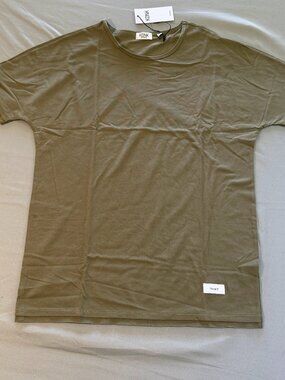 KDNK Men's Hemp Green Dolman Sleeve Crew Neck Tee Shirt Size Small New with Tags